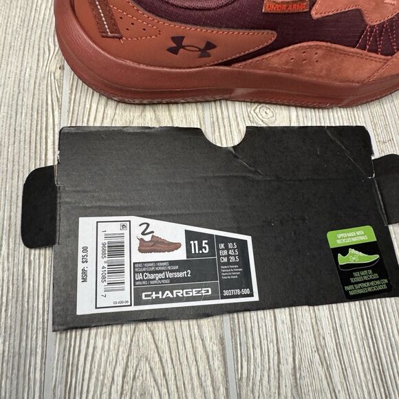 Under Armour Charged Verses 2 Running Shoes Men’s 11.5 Maroon Red New - Picture 8 of 8